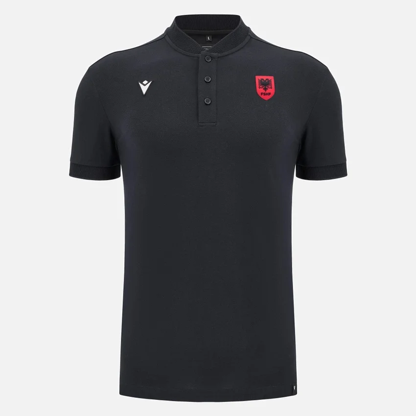 Albania National Team FSHF 2026/27 Adults’ Travel Black Polo Shirt Albania National Team FSHF 2026/27 Adults’ Travel Black Polo Shirt