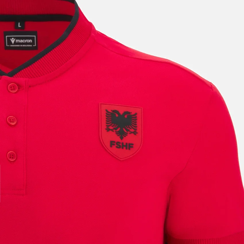 Albania National Team FSHF 2026/27 Adults’ Travel Red Polo Shirt Albania National Team FSHF 2026/27 Adults’ Travel Red Polo Shirt