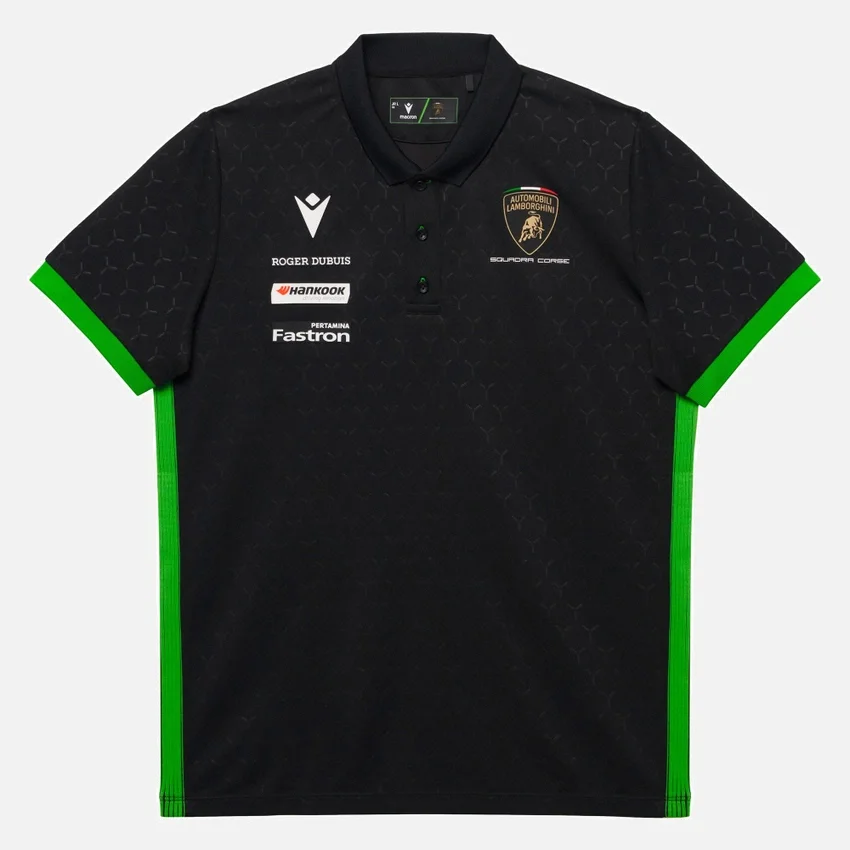 Automobili Lamborghini Squadra Corse Kid’s Black Polo Shirt Automobili Lamborghini Squadra Corse Kid’s Black Polo Shirt