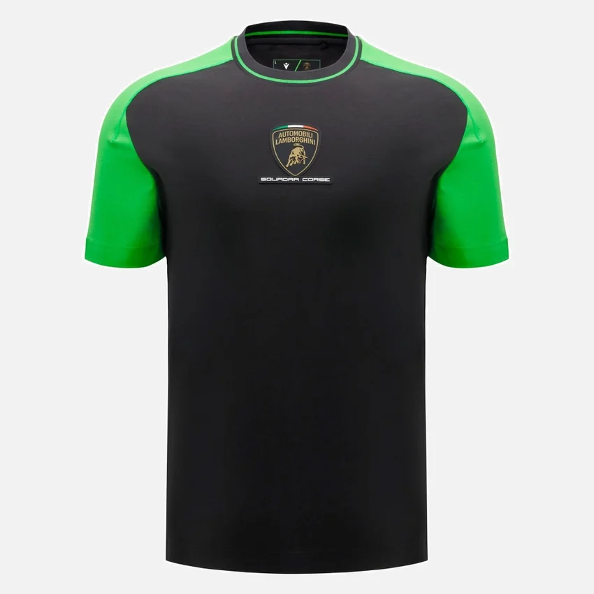 Automobili Lamborghini Squadra Corse Men’s Black Sports T-Shirt Automobili Lamborghini Squadra Corse Men’s Black Sports T-Shirt