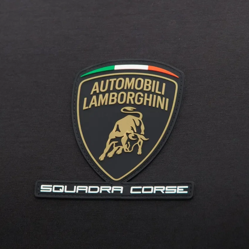 Automobili Lamborghini Squadra Corse Men’s Black Sports T-Shirt Automobili Lamborghini Squadra Corse Men’s Black Sports T-Shirt