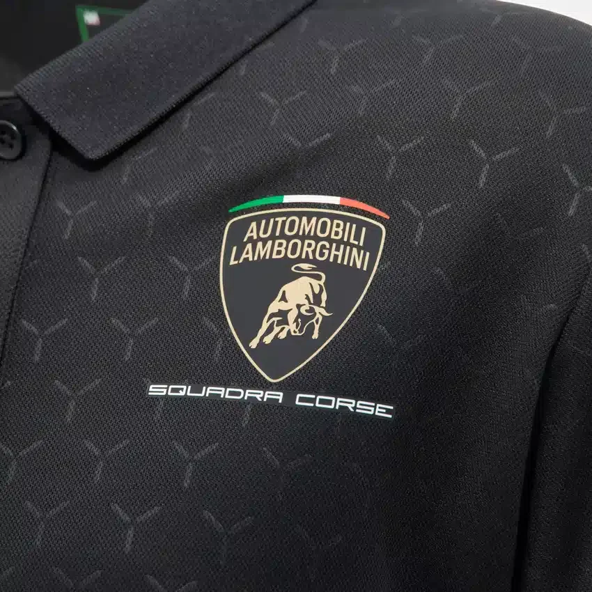 Automobili Lamborghini Squadra Corse Women’s Black Polo Shirt Automobili Lamborghini Squadra Corse Women’s Black Polo Shirt