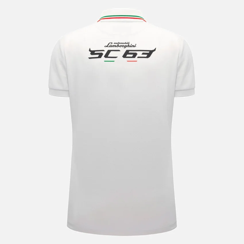 Automobili Lamborghini Squadra Corse Women’s White Polo Shirt Automobili Lamborghini Squadra Corse Women’s White Polo Shirt