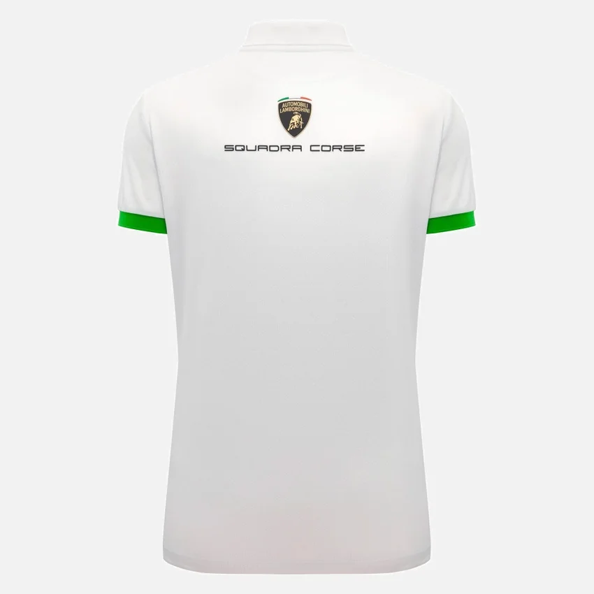 Automobili Lamborghini Squadra Corse Women’s White Polo Shirt Automobili Lamborghini Squadra Corse Women’s White Polo Shirt