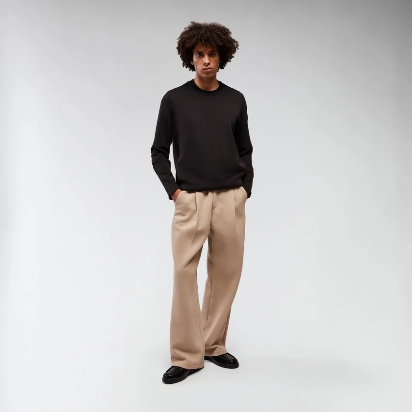 Mooncrest Crewneck Sweatshirt With Ribbed Trim Mooncrest Crewneck Sweatshirt With Ribbed Trim