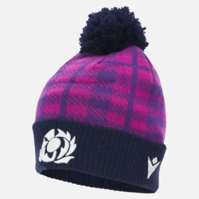 Scottish Rugby 2025/26 Navy And Purple Pom Pom Beanie Scottish Rugby 2025/26 Navy And Purple Pom Pom Beanie