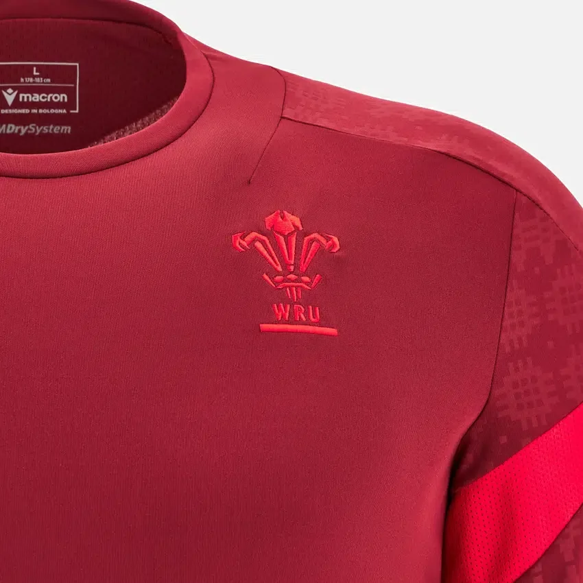 Welsh Rugby 2025/26 Deep Red Long Sleeve Training Tee Welsh Rugby 2025/26 Deep Red Long Sleeve Training Tee