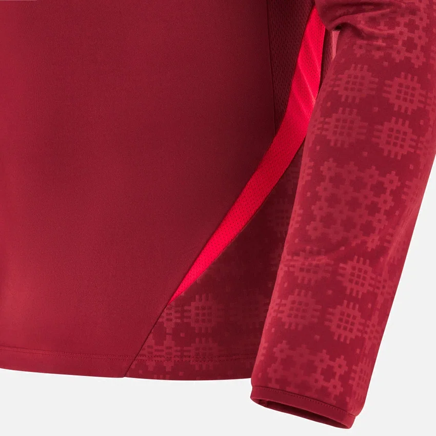 Welsh Rugby 2025/26 Deep Red Long Sleeve Training Tee Welsh Rugby 2025/26 Deep Red Long Sleeve Training Tee